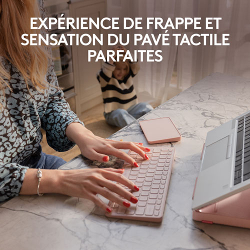 Ensemble bureau escamotable Casa de Logitech avec support pour portable, clavier et pavé tactile pour portable/MacBook - Rose