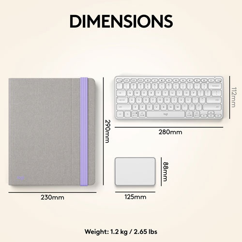 Ensemble bureau escamotable Casa de Logitech avec support pour portable, clavier et pavé tactile pour portable/MacBook (10 à 17 po) - Nordique