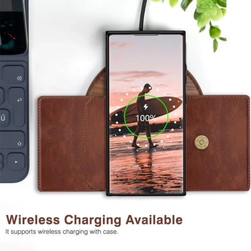 Samsung Galaxy S24 Ultra 5G Wallet Case 6.8" - Luxury Leather Flip Cover with Card Holder & Kickstand | Brown