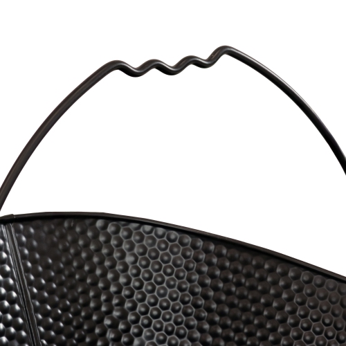 Sunnydaze 5-Gallon Iron Ash Bucket with Shovel and Brush - Black