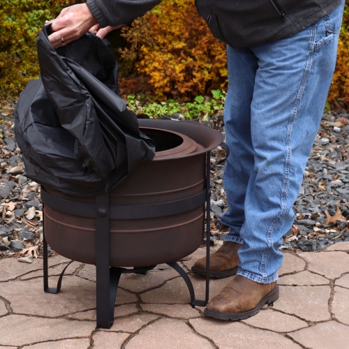 Sunnydaze Steel Cauldron-Style Smokeless Fire Pit with Poker