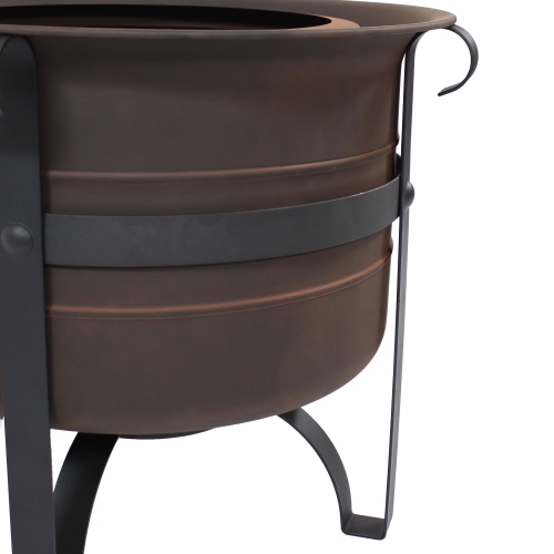 Sunnydaze Steel Cauldron-Style Smokeless Fire Pit with Poker