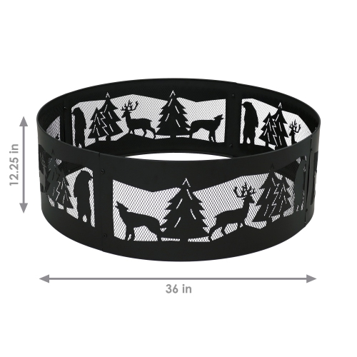 Foyer en acier inoxydable Sunnydaze 36 dans la forêt - Noir