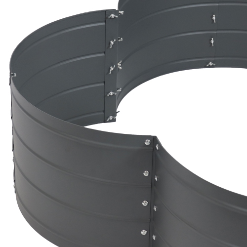 Sunnydaze 4-Leaf Clover-Shaped Galvanized Steel Raised Planter Bed - Gray