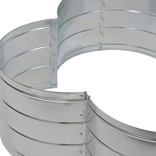 Sunnydaze 4-Leaf Clover-Shaped Galvanized Steel Raised Planter Bed - Silver