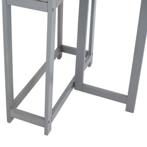 Sunnydaze Acacia Wood Folding Table with Planter Box - 30.5" H - Gray