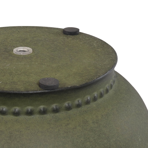 Sunnydaze Michael Metal Planter - 14.5 in - Matte Sage - Set of 2