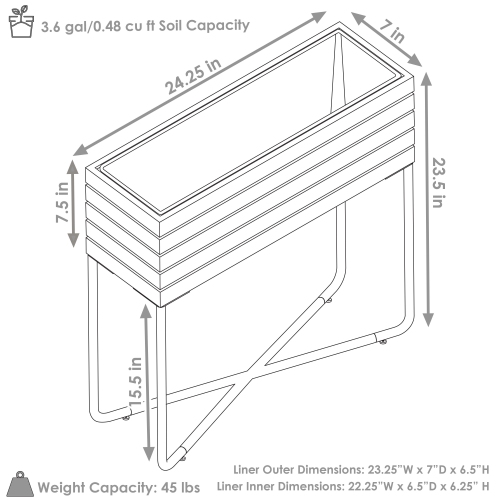 Sunnydaze Acacia Wood Slatted Planter Box with Oil-Stained Finish