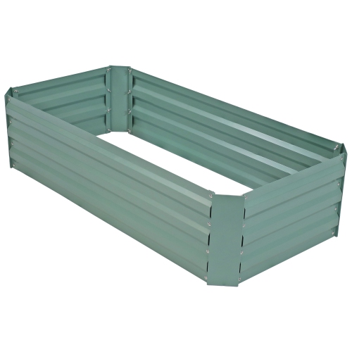 SUNNYDAZE DECOR  Sunnydaze Rectangle Galvanized Steel Raised Planter Bed - 4 X 2 Ft - In Green