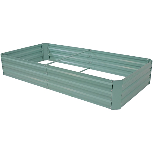 SUNNYDAZE DECOR  Sunnydaze Galvanized Steel Rectangle Raised Garden Bed - 3' X 6' - In Green