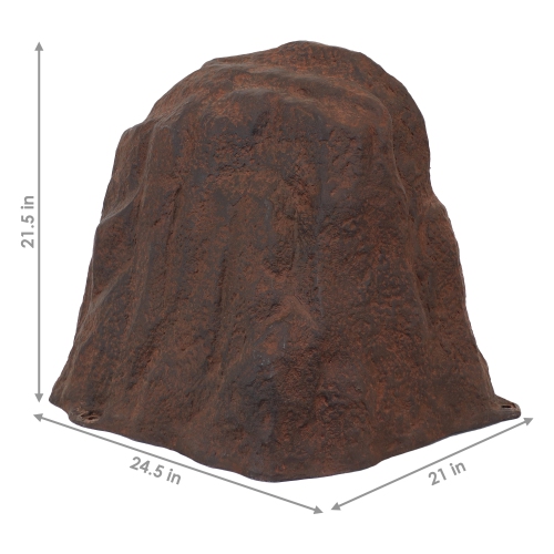 Sunnydaze Set of 2 Artificial Polyresin Landscape Rocks with Stakes - Brown