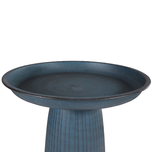 Sunnydaze Gleeful Garden Metal Outdoor Bird Bath - Matte Blue