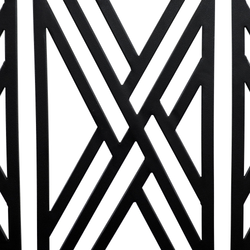 Sunnydaze 2-Person Geometric Lattice Iron Outdoor Garden Bench - Black