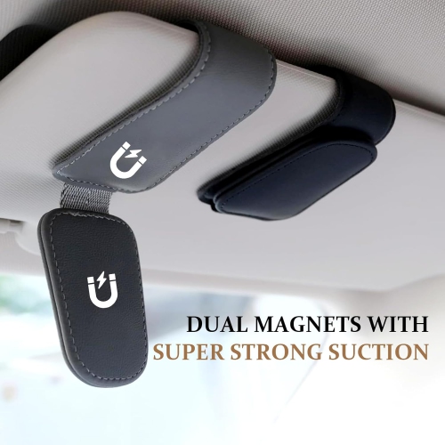 2 Pcs Sunglasses Holder for Car Visor – Durable black clips securely hold glasses, fit most eyewear, and keep your car organized. Sleek, scratch-free