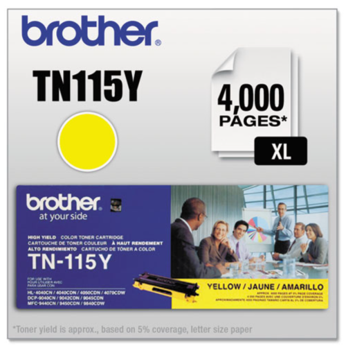 ** 365 DAYS WARRANTY **/ Brother TN-115Y, TN115Y. Yellow High-Yield Original Toner Cartridge, For: Brother DCP-9040MFC-9840 to By AZX-DEALS CANADA