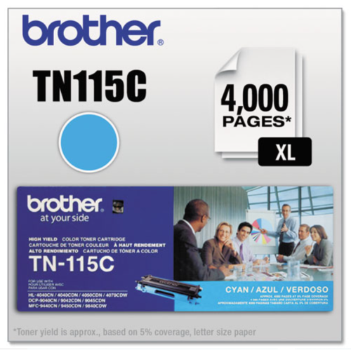 ** 365 DAYS WARRANTY **/ Brother TN-115C, TN115C. Cyan High-Yield Original Toner Cartridge, For: Brother DCP-9040MFC-9840 to By AZX-DEALS CANADA