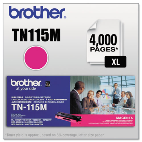 ** 365 DAYS WARRANTY **/ Brother TN-115M, TN115M. Magenta High-Yield Original Toner Cartridge, For: Brother DCP-9040MFC-9840 to By AZX-DEALS CANADA
