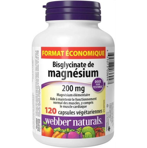 Magnesium Bisglycinate 200mg Capsules - 120 Count, Vegan Formula for Bone and Muscle Support