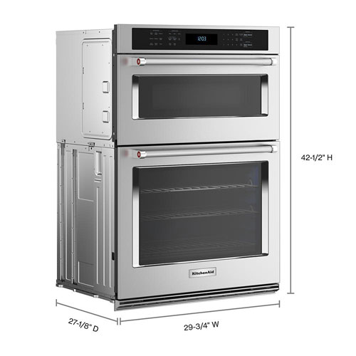 Kitchenaid 30" 6.4 Cu. Ft. Combination True Convection Electric Wall Oven -Stainless Steel