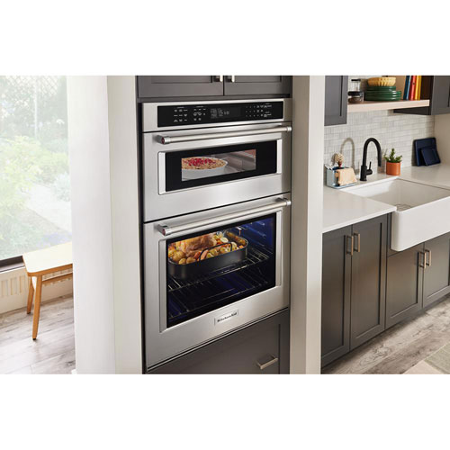 Kitchenaid 30" 6.4 Cu. Ft. Combination True Convection Electric Wall Oven -Stainless Steel