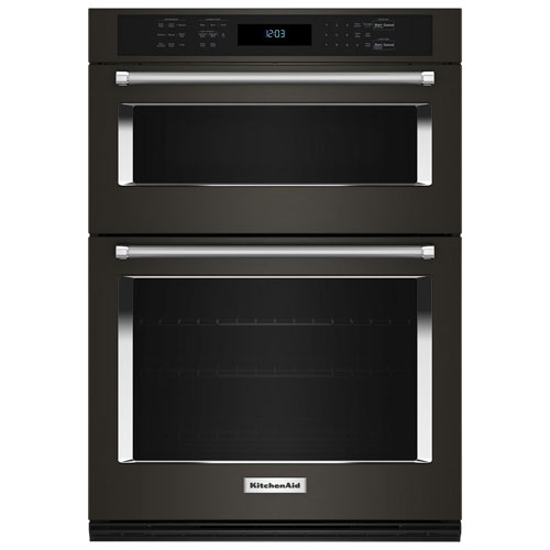 Kitchenaid 27" 5.7 Cu. Ft. Combination True Convection Electric Wall Oven - Black Stainless Steel