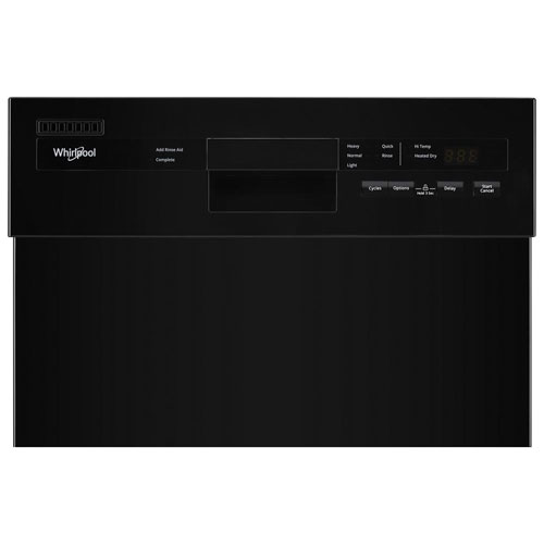 Whirlpool 18" 50dB Built-In Dishwasher with Stainless Steel Tub & Third Rack - Black