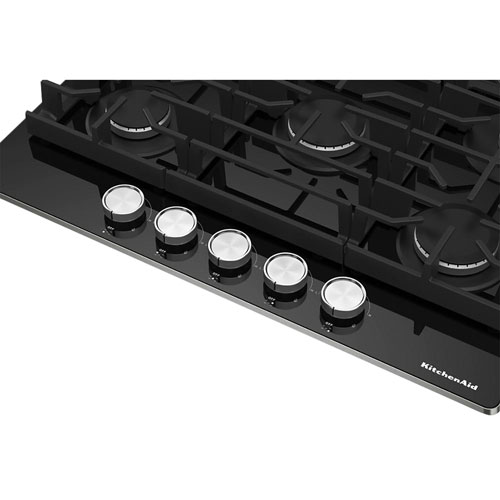Surface de cuisson au gaz à 5 brûleurs de 37 po de KitchenAid - Noir