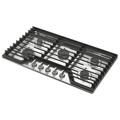 Surface de cuisson au gaz à 5 brûleurs de 36 po de Whirlpool - Acier inoxydable