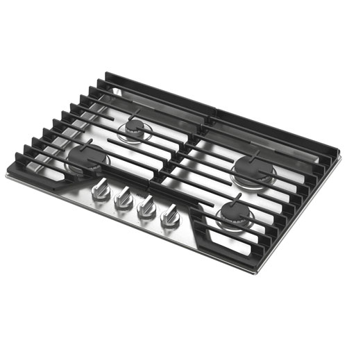 Surface de cuisson au gaz à 4 brûleurs de 30 po de Whirlpool - Acier inoxydable