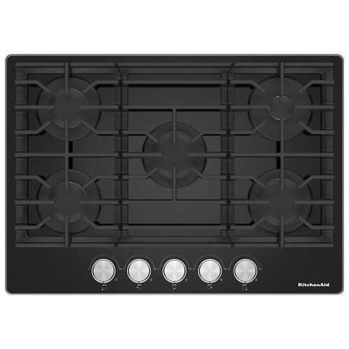 Surface de cuisson au gaz à 5 brûleurs de 30 po de KitchenAid - Noir