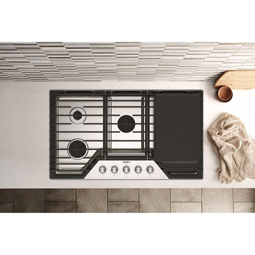 Whirlpool 36" 5-Burner Gas Cooktop - Stainless Steel