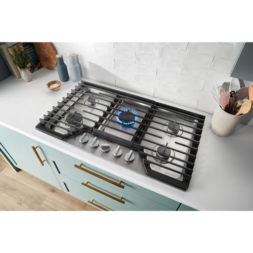 Whirlpool 36" 5-Burner Gas Cooktop - Stainless Steel