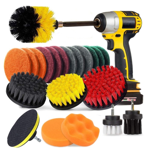 AXGEAR  Drill Brush Attachment Set 22 Pieces for Power Drill Kitchen Cleaning Car Waxing