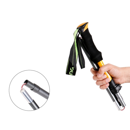 Bâton de randonnée réglable en aluminium pliable avec canne de randonnée d'axGear