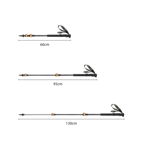 axGear Trekking Pole Adjustable Hiking Stick Collapsible Walking Cane Carbon Fiber