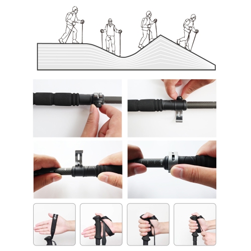 axGear Trekking Pole Adjustable Hiking Stick Collapsible Walking Cane Carbon Fiber