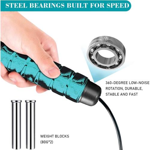 axGear Ropeless Jump Rope Weight Adjustable Fitness Workout Sport Skipping Cordless