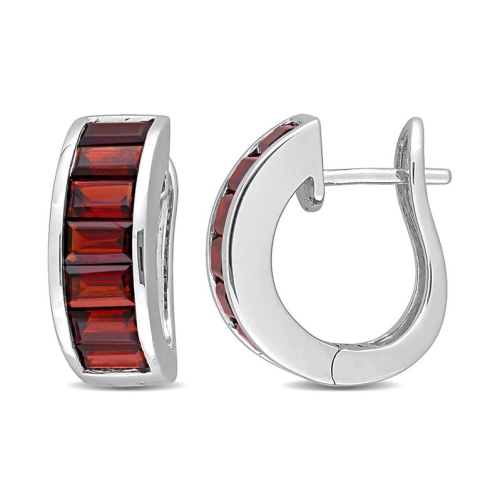 Image 1 de 4.. Anneaux d'oreilles en argent sterling avec grenat d'5,18&nbsp;carat