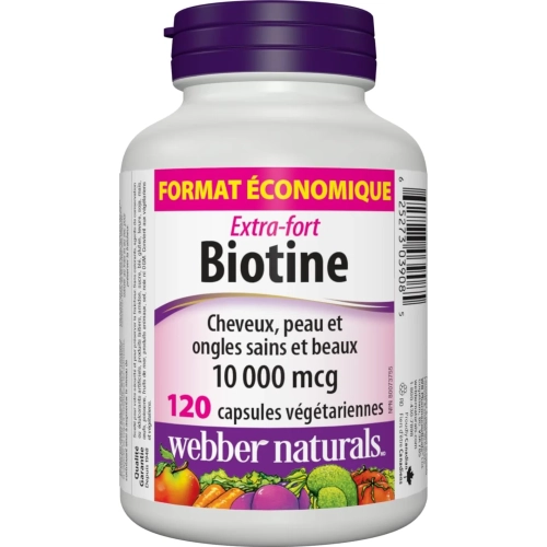 Get Stronger Hair, Skin & Nails with Biotin 10,000 mcg Extra Strength | 120 Vegan Capsules - Boosts Energy Metabolism