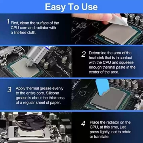 Pack of 10 pcs | 30g Syringe Thermal Grease Gel | Premium Silver CPU Chip Cooling | High quality Conductive Compound Heat Sink Paste for Computer