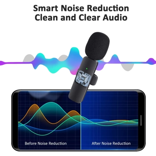 Wireless Lavalier Lapel Microphone for iPhone, iPad - Professional Cordless Omnidirectional Condenser Mic for Interview, Video, Podcast, Vlog &