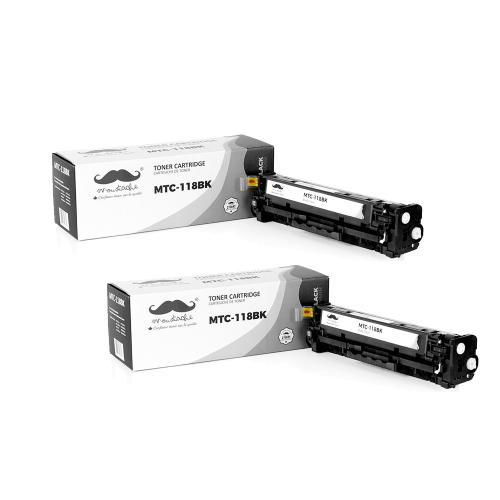 Canon 118BK 2662B001AA Remanufactured Black Toner Cartridge - Moustache® - 2/Pack