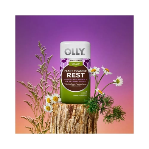 Capsules adaptogènes de repos à énergie végétale OLLY - racine de valériane/fleur de passion/camomille - 30ct
