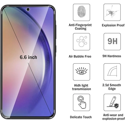 Protecteur d'écran pour Galaxy A55 5G de Samsung avec protecteur d'objectif - Paquet de 2