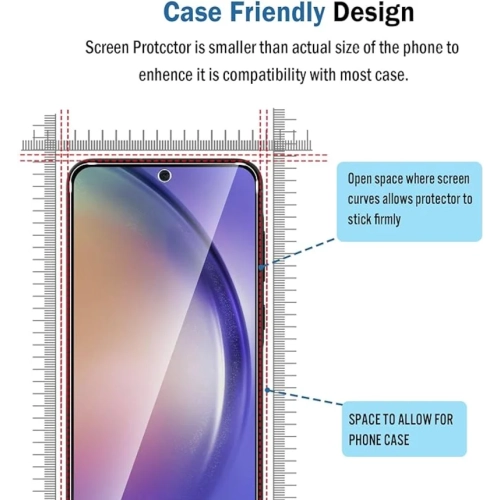 Protecteur d'écran pour Galaxy A55 5G de Samsung avec protecteur d'objectif - Paquet de 2