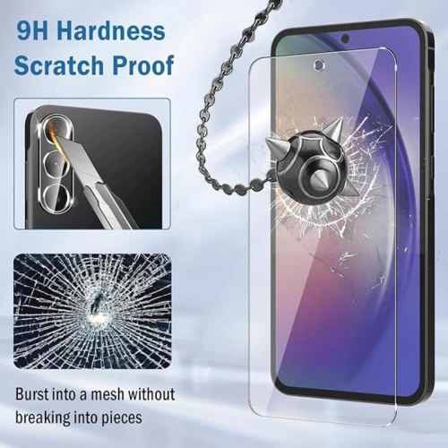 Protecteur d'écran pour Galaxy A55 5G de Samsung avec protecteur d'objectif - Paquet de 2