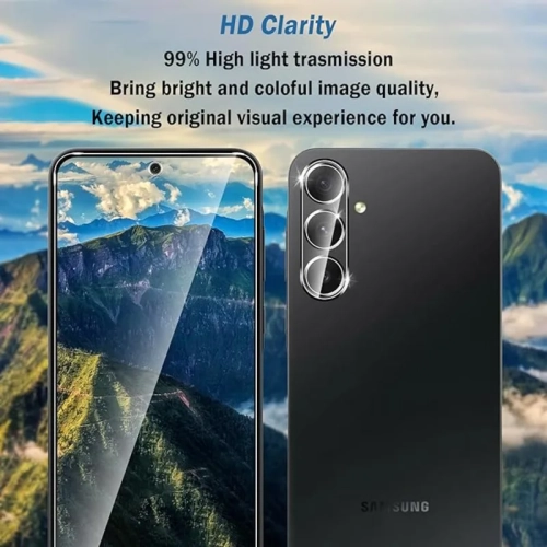 Protecteur d'écran pour Galaxy A55 5G de Samsung avec protecteur d'objectif - Paquet de 2