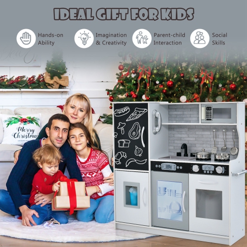 Ensemble de cuisine pour tout-petits avec planche noire de Costway pour enfants