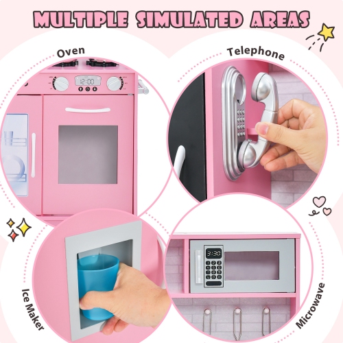 Ensemble de cuisine pour tout-petits avec planche noire de Costway pour enfants