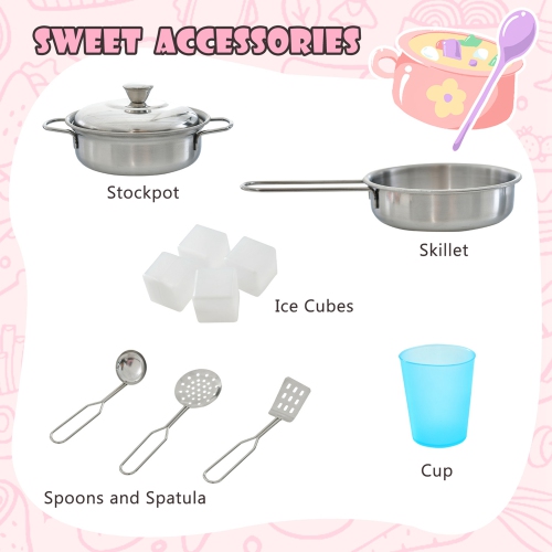 Ensemble de cuisine pour tout-petits avec planche noire de Costway pour enfants